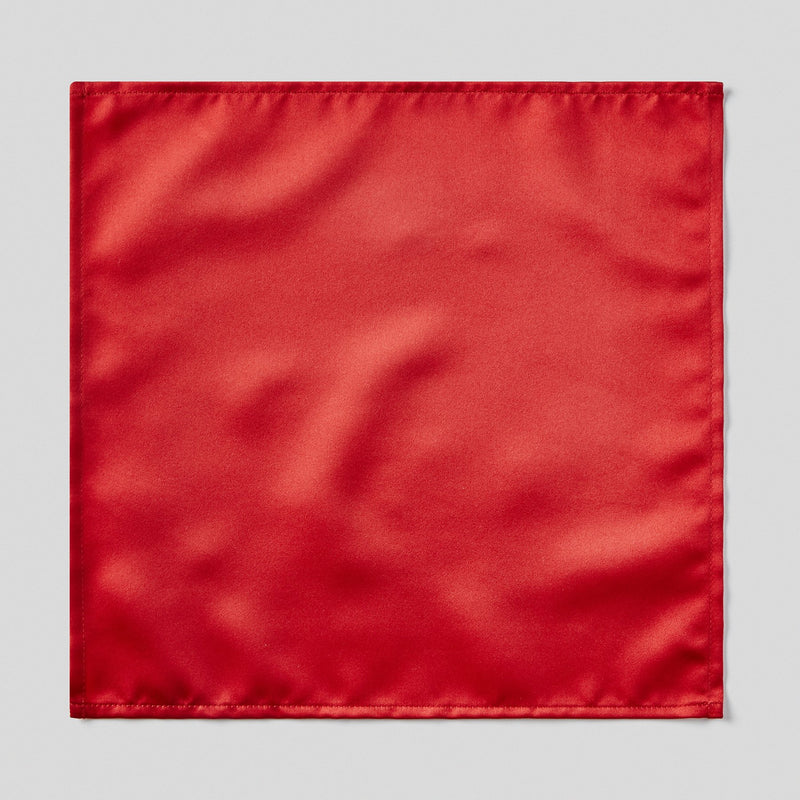 Folkespeare Scarlet Red Satin Pocket Square
