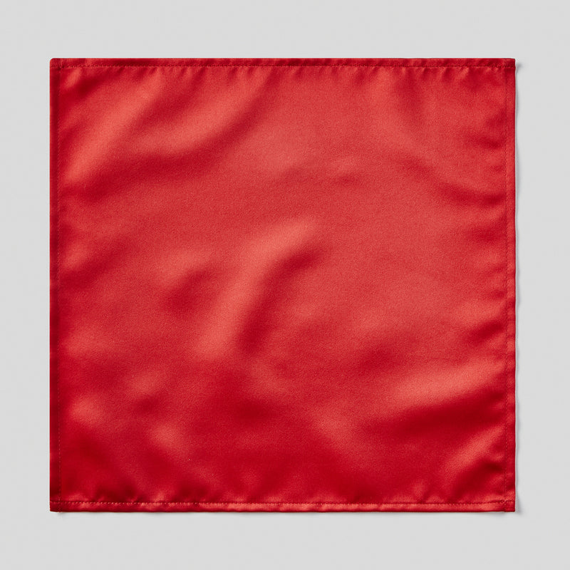 Folkespeare Scarlet Red Satin Pocket Square