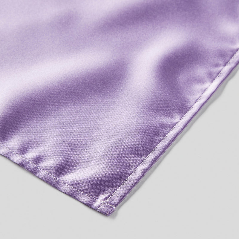 Folkespeare Lilac Satin Pocket Square finishing