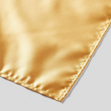 Load image into Gallery viewer, Folkespeare Gold Satin Pocket Square finishing
