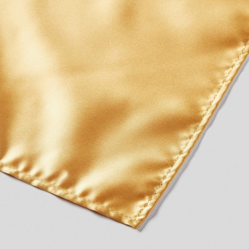 Folkespeare Gold Satin Pocket Square finishing