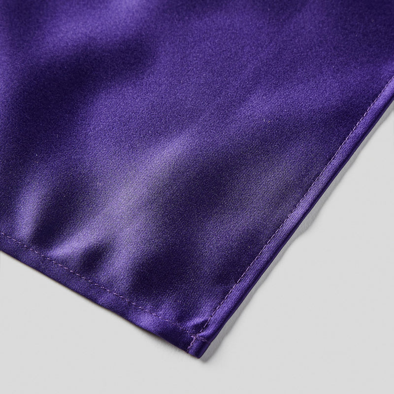 Folkespeare Purple Satin Pocket Square finishing
