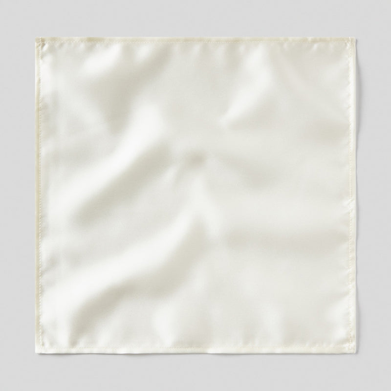 Folkespeare Ivory Satin Pocket Square