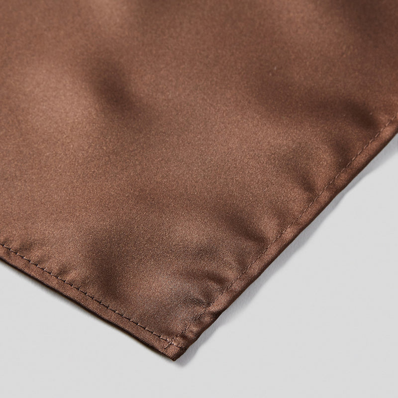 Folkespeare Chocolate Satin Pocket Square finishing