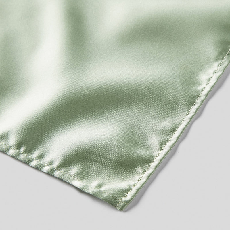 Folkespeare Sage Satin Pocket Square finishing