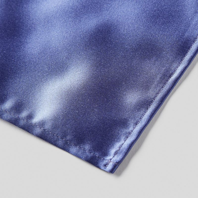 Folkespeare Violet Satin Pocket Square finishing