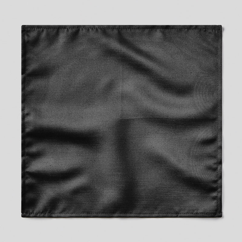 Folkespeare Black Slub Pocket Square