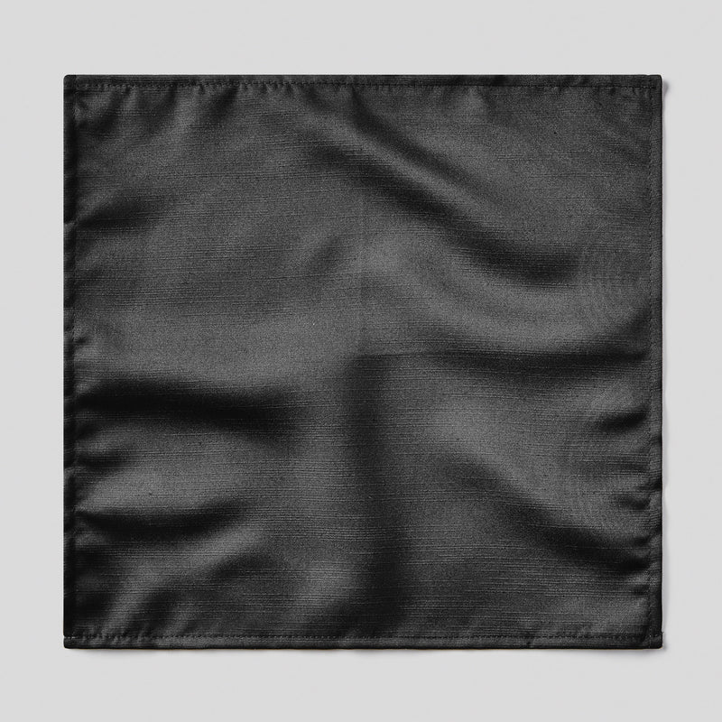 Folkespeare Black Slub Pocket Square