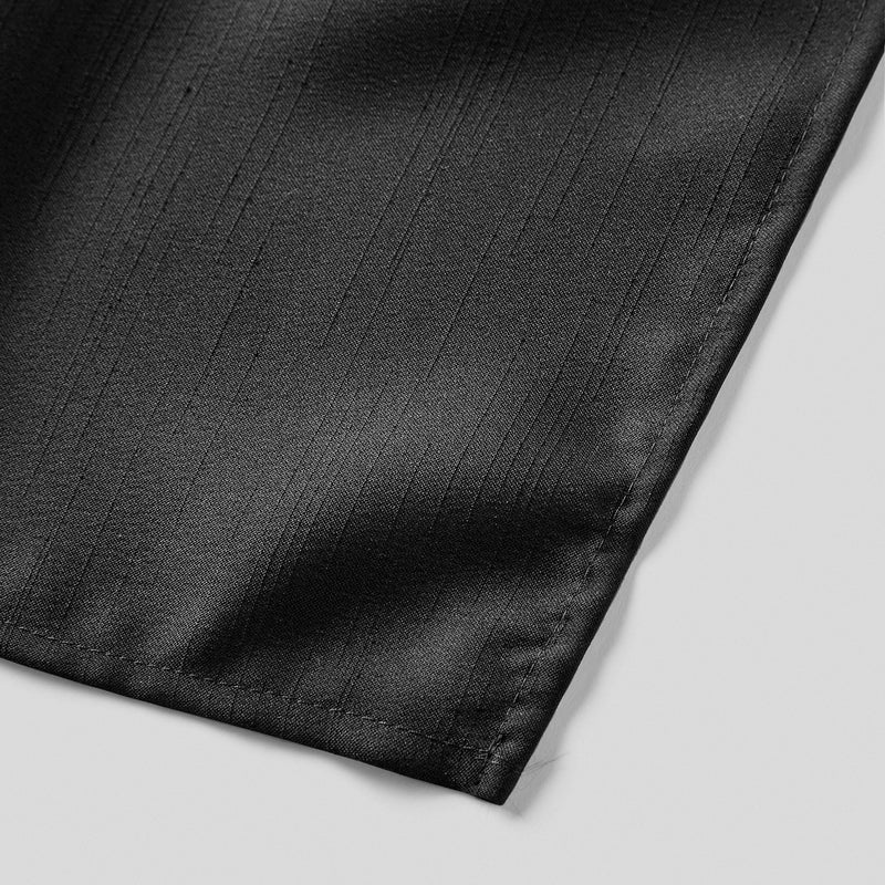 Folkespeare Black Slub Pocket Square finishing