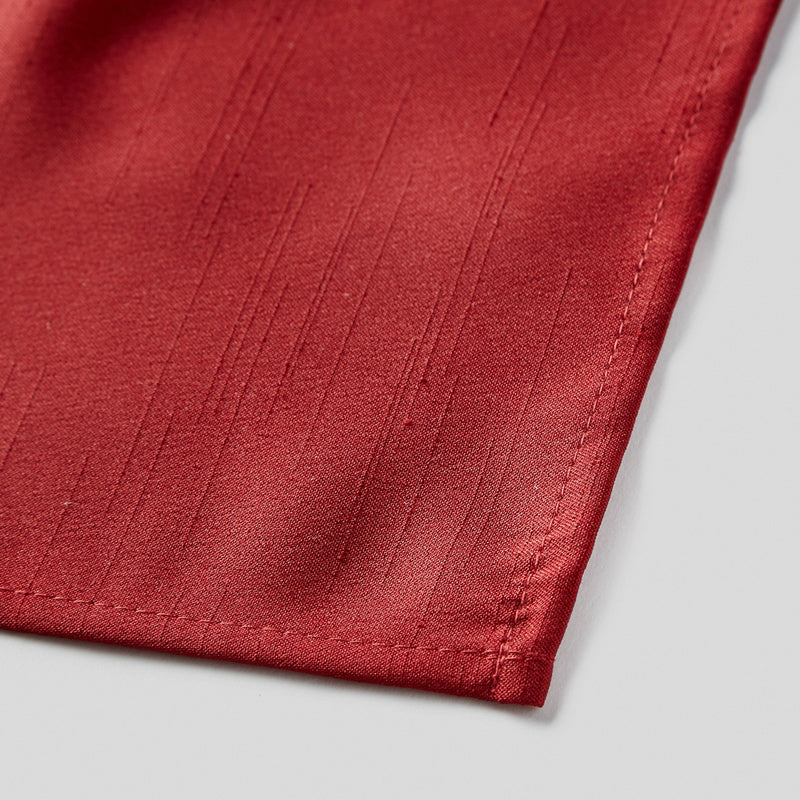 Folkespeare Red Slub Pocket Square finishing