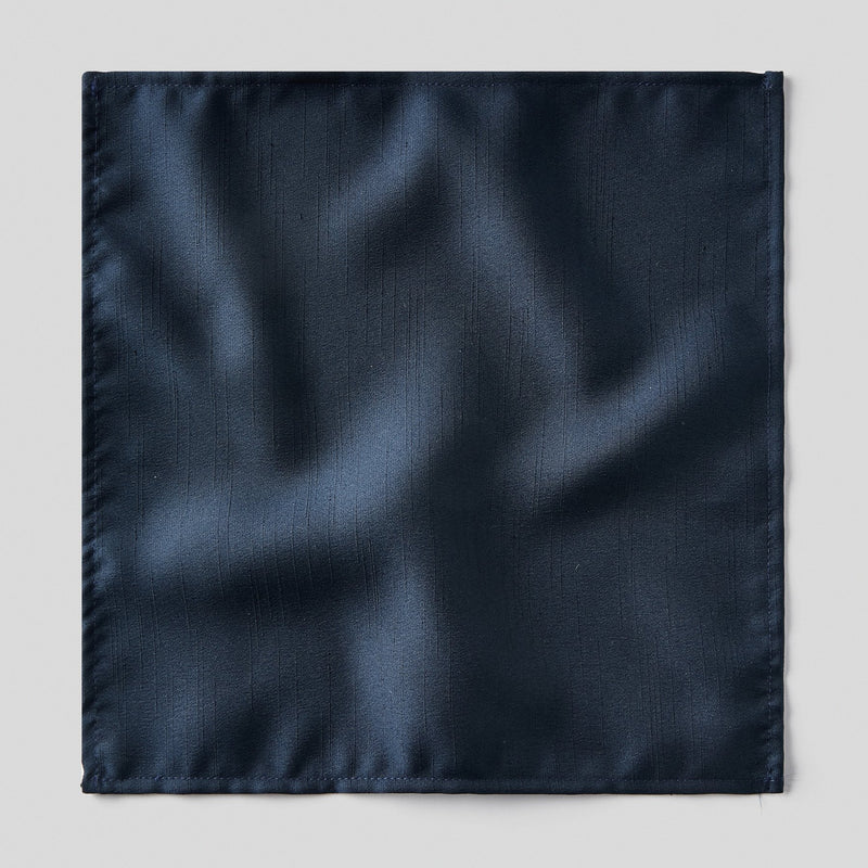 Folkespeare Navy Slub Pocket Square
