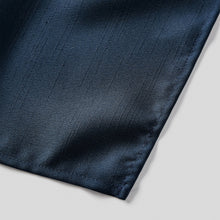 Load image into Gallery viewer, Folkespeare Navy Slub Pocket Square finishing
