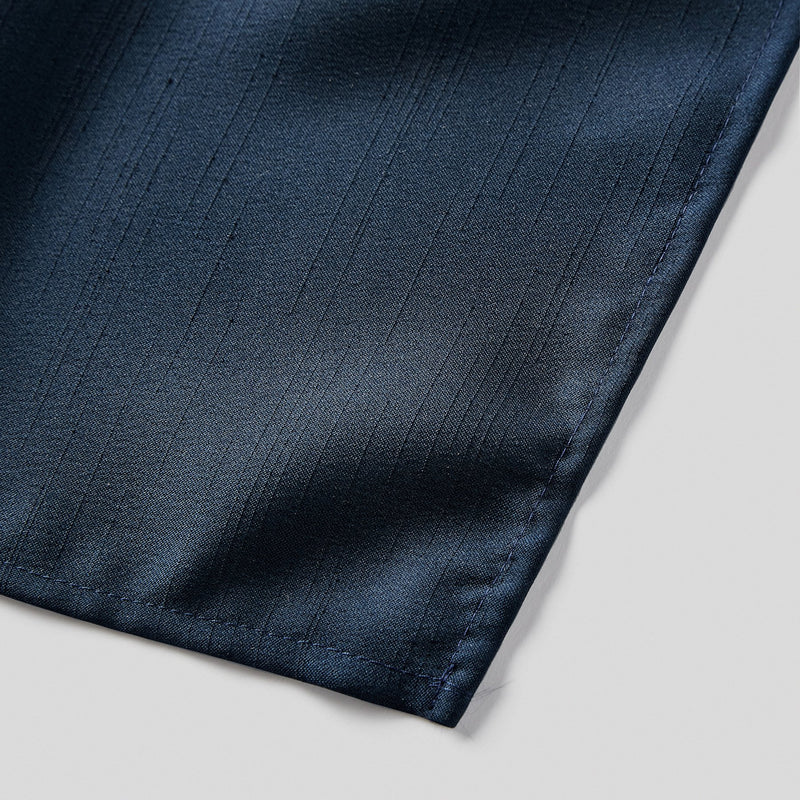 Folkespeare Navy Slub Pocket Square finishing