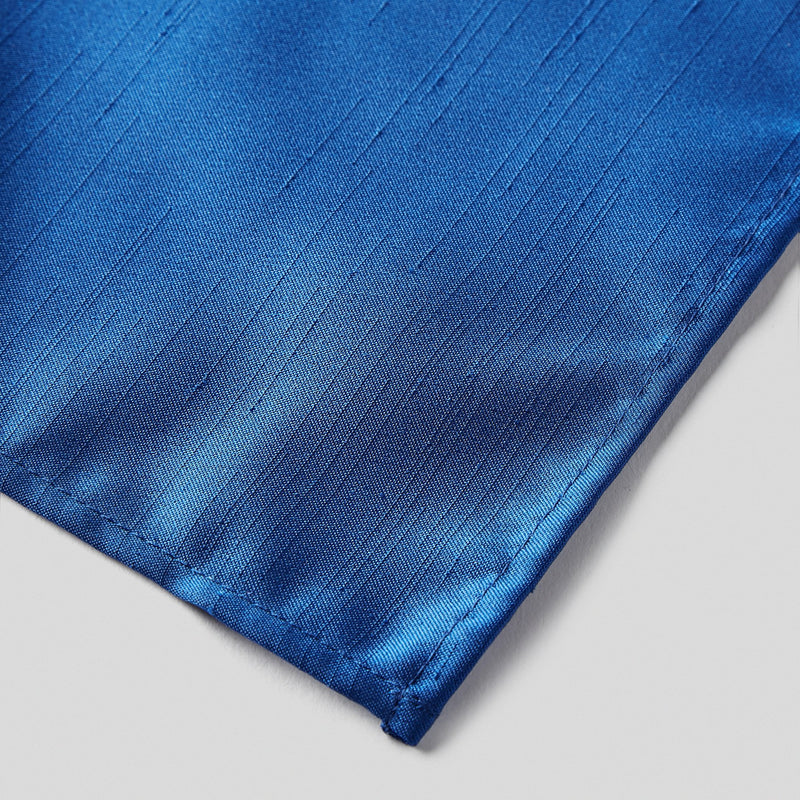 Folkespeare Royal Blue Slub Pocket Square finishing