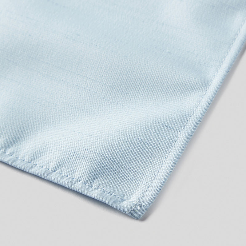 Folkespeare Light Blue Slub Pocket Square finishing