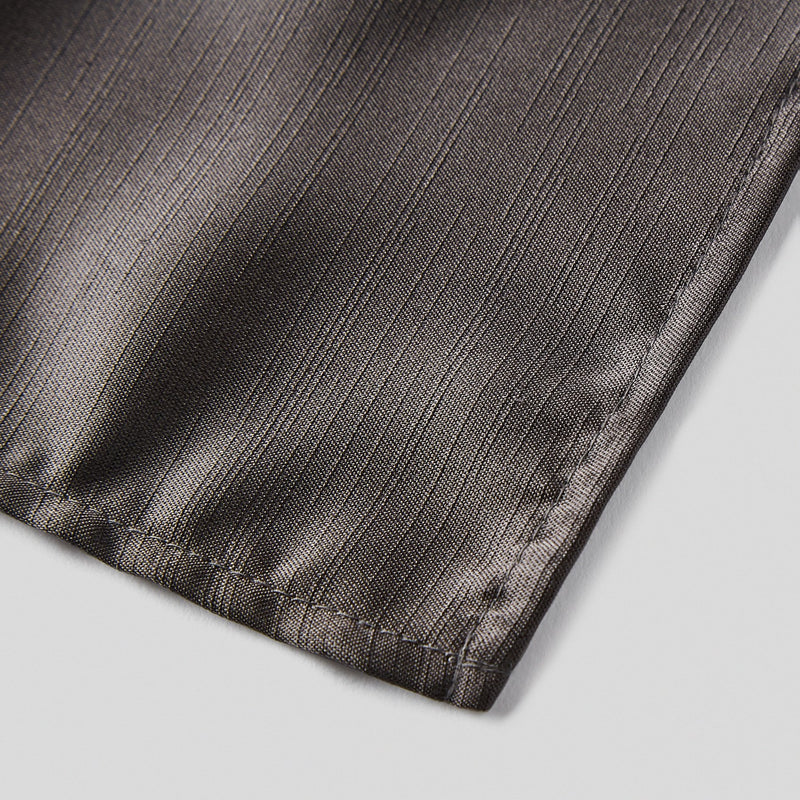 Folkespeare Charcoal Slub Pocket Square finishing