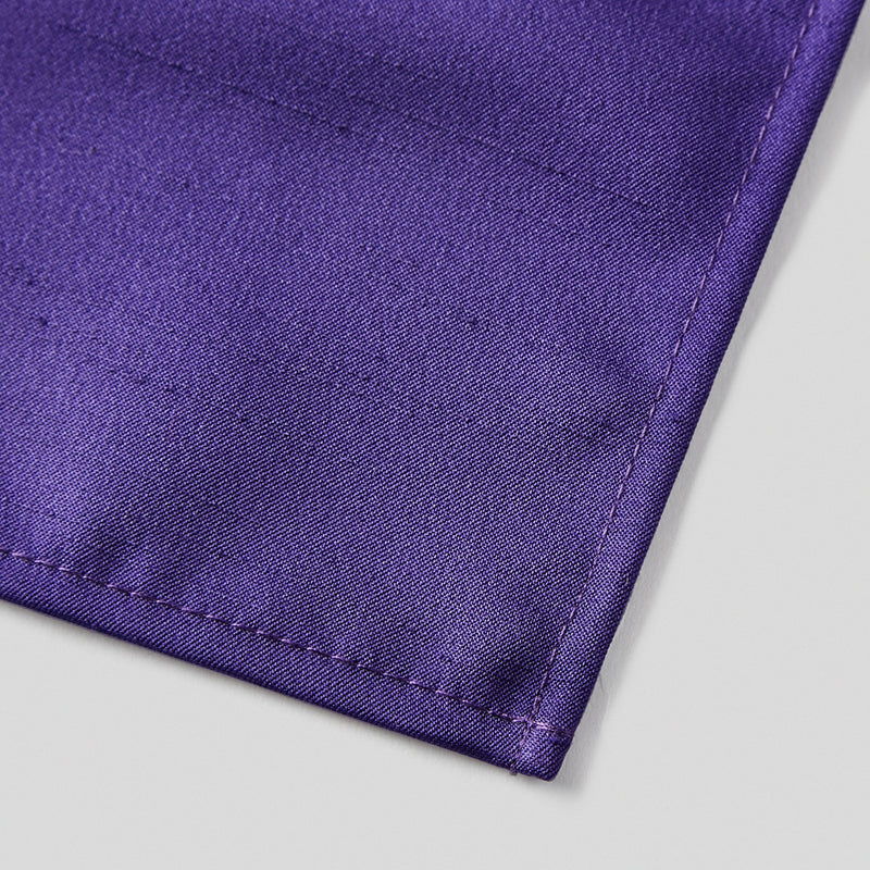 Folkespeare Purple Slub Pocket Square finishing