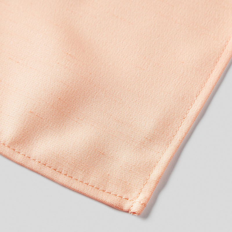 Folkespeare Peach Slub Pocket Square finishing