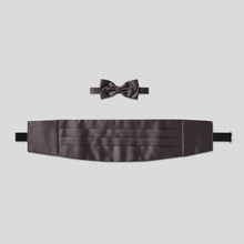 Load image into Gallery viewer, Folkespeare Dark Grey Satin Cummerbund and Bow Tie Set
