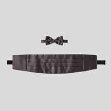 Load image into Gallery viewer, Folkespeare Dark Grey Satin Cummerbund And Bow Tie Set
