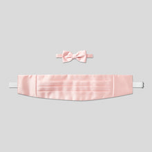Load image into Gallery viewer, Folkespeare Pink Satin Cummerbund and Bow Tie Set
