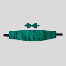Load image into Gallery viewer, Folkespeare Forest Green Satin Cummerbund and Bow Tie Set
