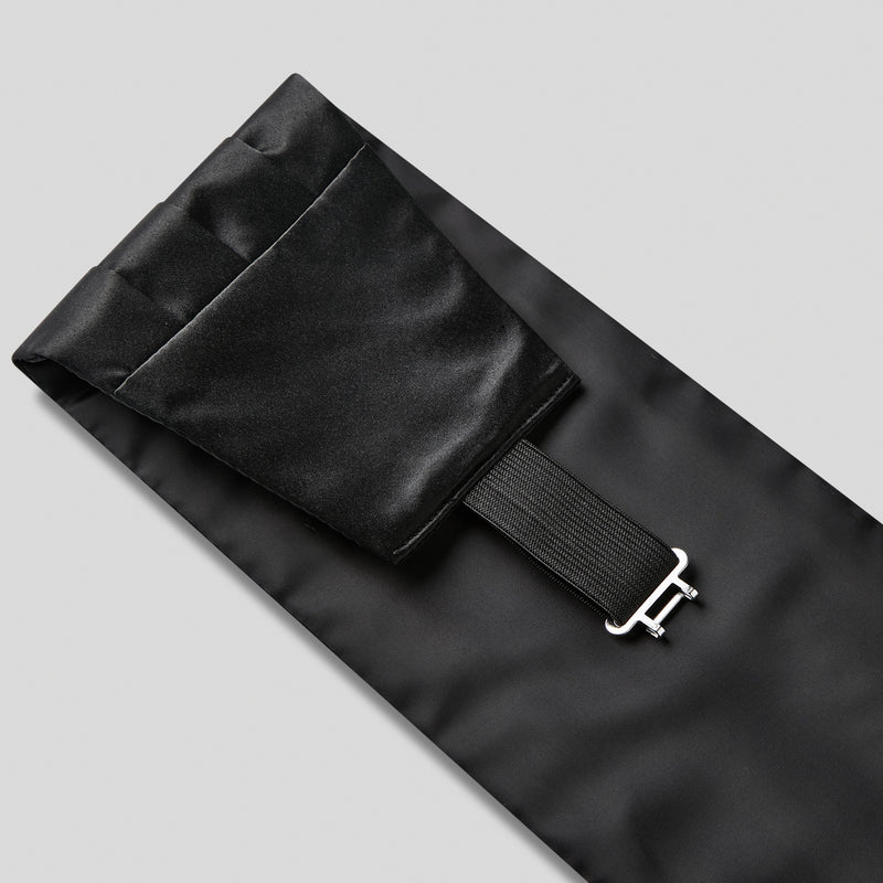 Black Satin Cummerbund Fabric