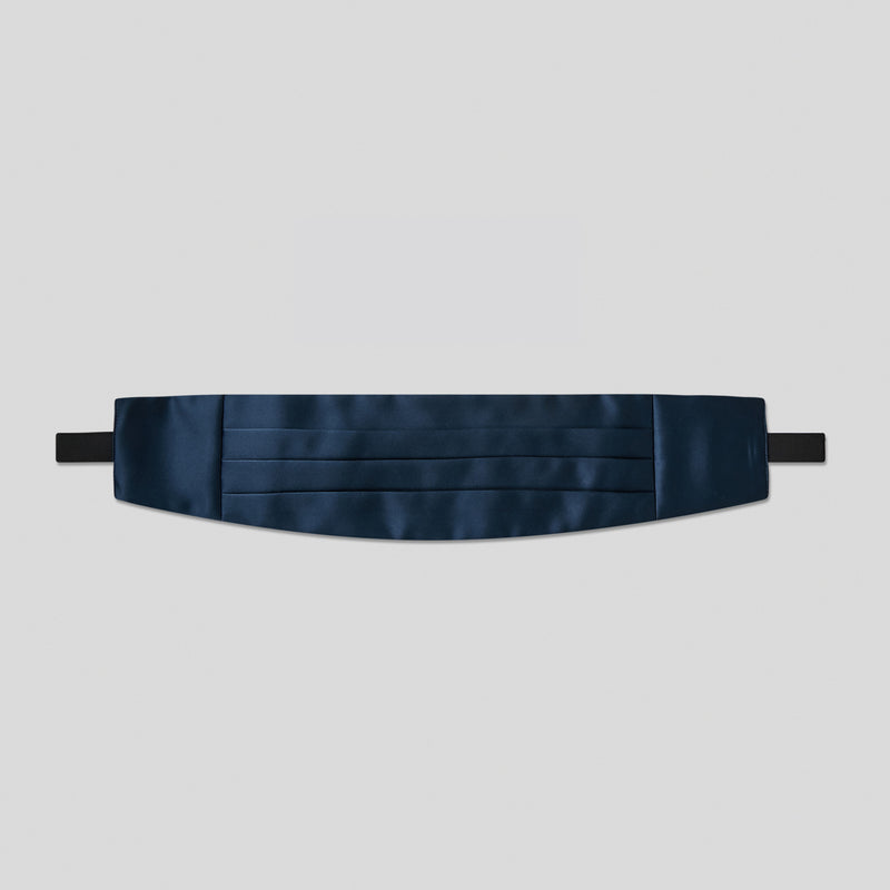 Navy Satin Cummerbund