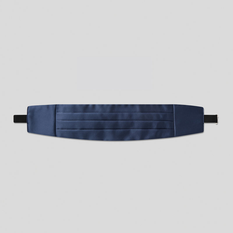 French Navy Satin Cummerbund