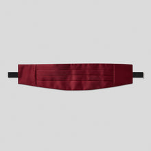 Load image into Gallery viewer, Burgundy Satin Cummerbund
