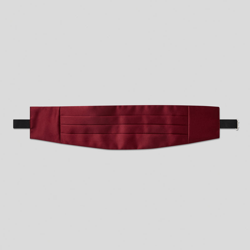 Burgundy Satin Cummerbund