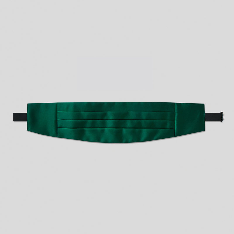 Bottle Green Satin Cummerbund