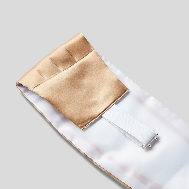 Beige Satin Cummerbund Fabric