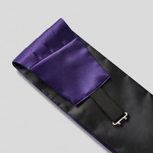 Load image into Gallery viewer, Purple Satin Cummerbund Fabric
