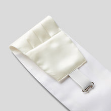 Load image into Gallery viewer, Ivory Satin Cummerbund Fabric
