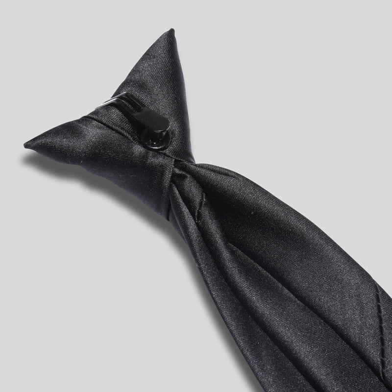 Folkespeare Black Satin Clip On Tie Clip