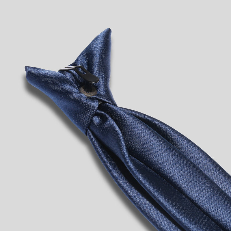 FBA Navy Satin Clip On Tie