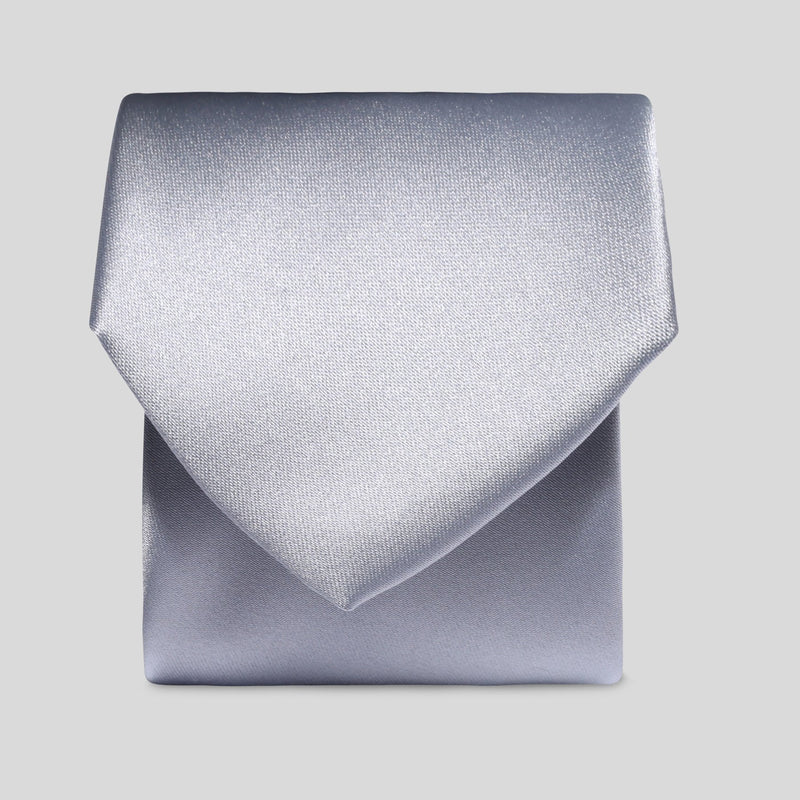 Folkespeare Silver Grey Satin Clip On Tie
