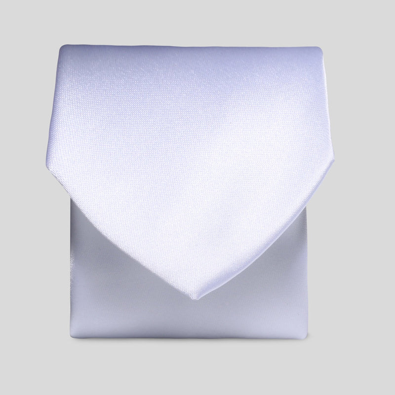 Folkespeare White Satin Clip On Tie