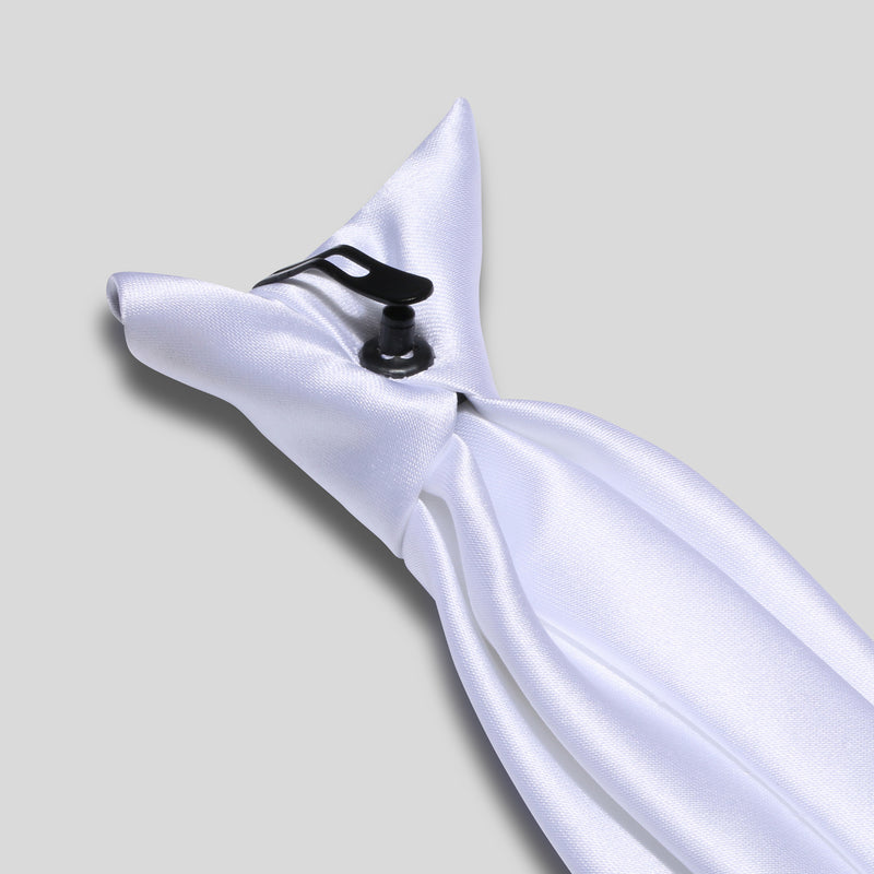 Folkespeare White Satin Swatch Clip On Tie Clip