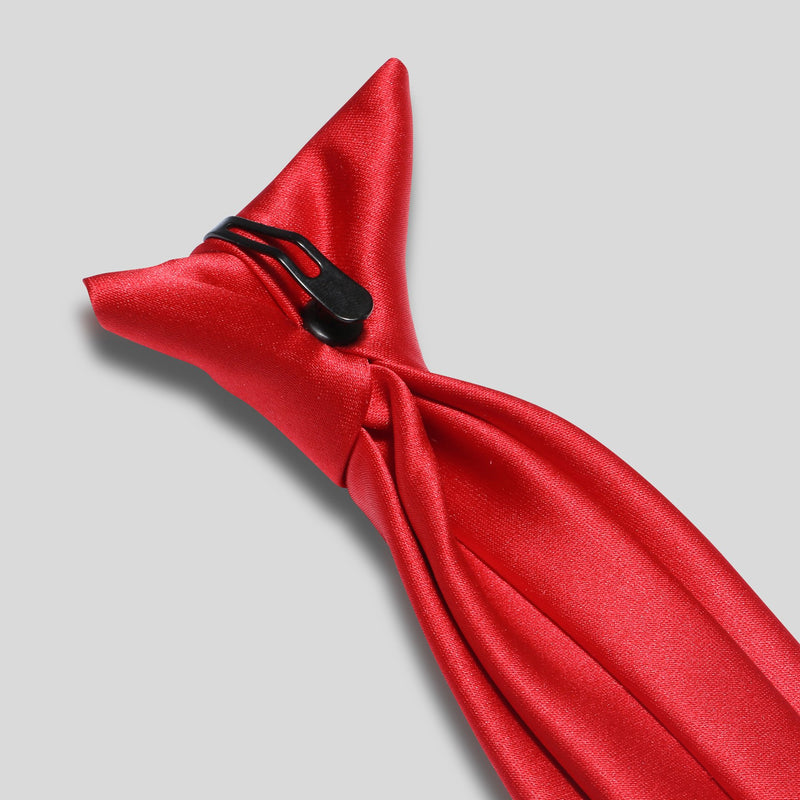 Folkespeare Scarlet Red Satin Clip On Tie Clip