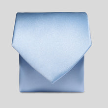 Load image into Gallery viewer, Folkespeare Light Blue Satin Clip On Tie
