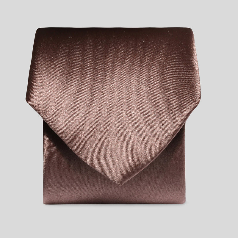 Folkespeare Mid Brown Satin Clip On Tie