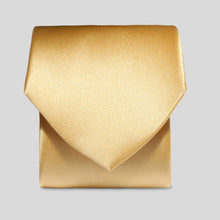 Load image into Gallery viewer, Folkespeare Gold Satin Clip On Tie
