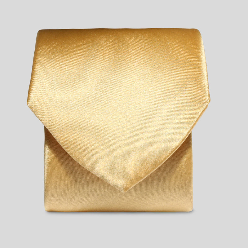 Folkespeare Gold Satin Clip On Tie