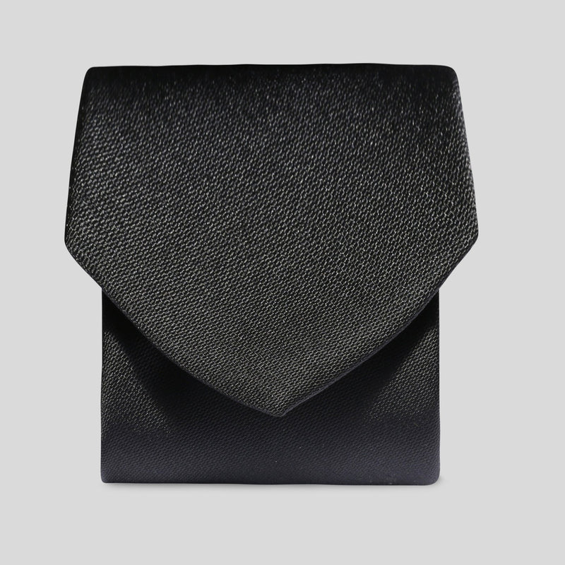 Folkespeare Black Barathea Clip On Tie