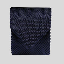 Load image into Gallery viewer, Folkespeare Navy Knitted Slim Tie
