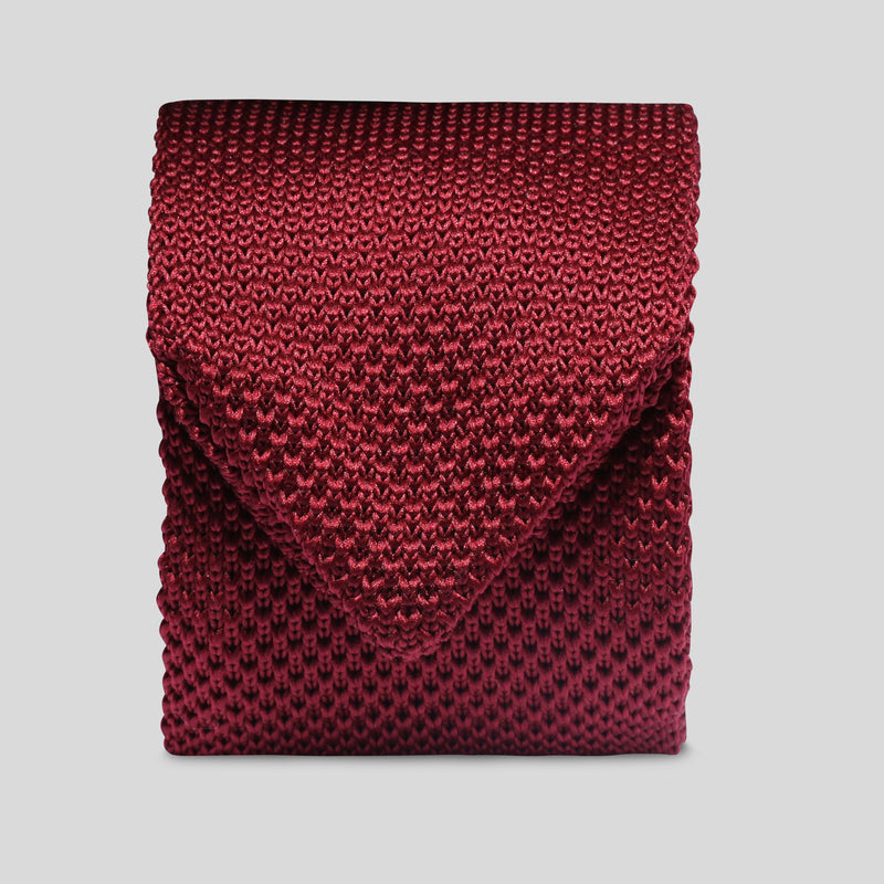 Folkespeare Burgundy Knitted Slim Tie