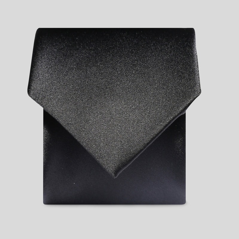 Folkespeare Black Satin Classic Tie