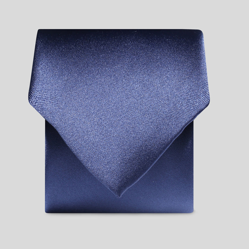 Folkespeare French Navy Satin Classic Tie